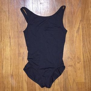 Gaynor Minden Samurai Black Leotard with V Back